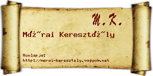 Mérai Keresztély névjegykártya